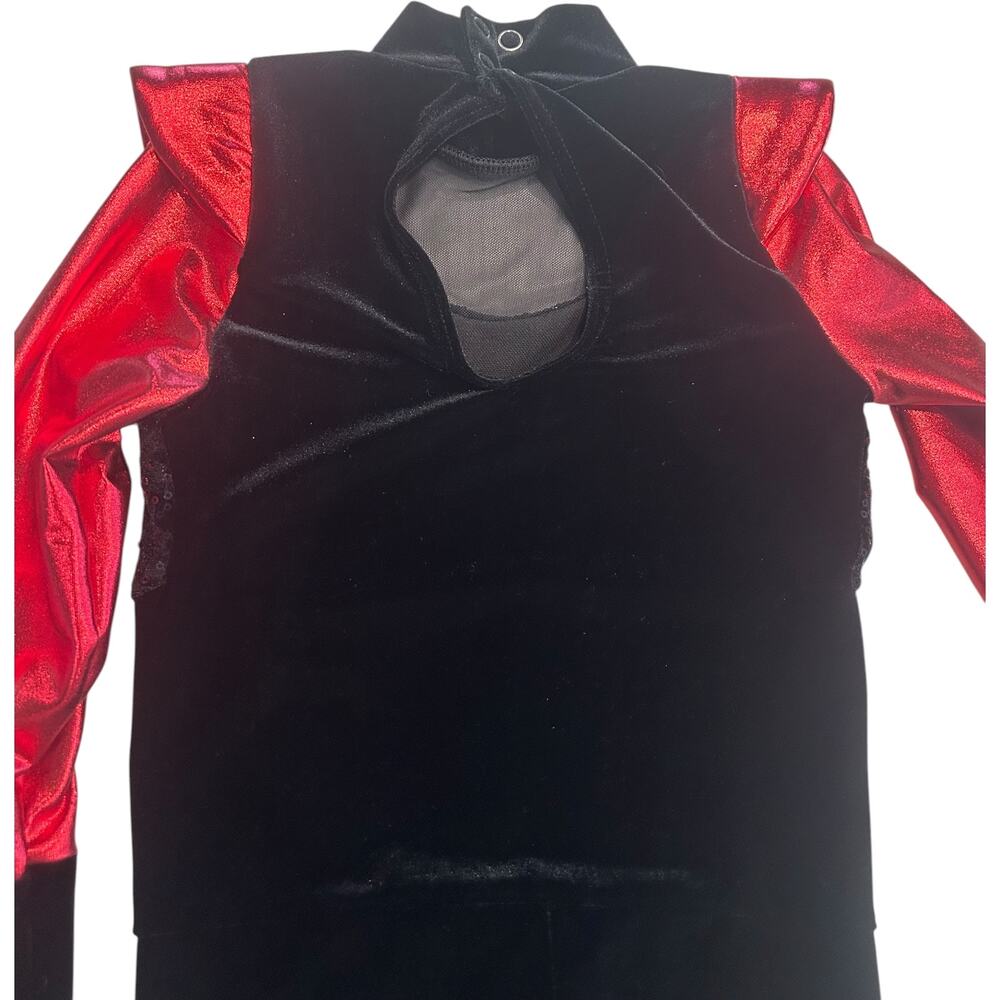 NEW Kaboom Pow 17648 Weissman Showtime Red, Black Sequin Unitard Size 1C / 8-10 - Picture 3 of 7
